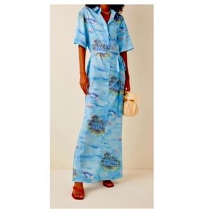 NWT STAUD Cameron shirt dress with double slits